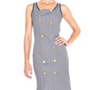 Navy Striped Double Breasted Dress size xs ALLISON SHERI